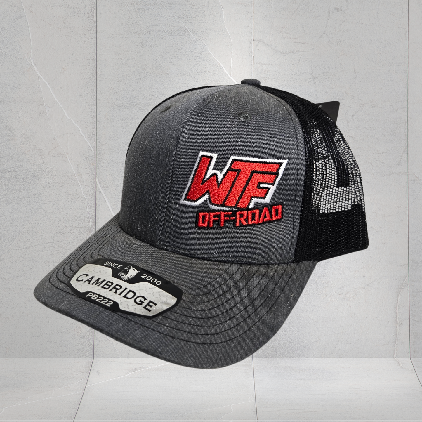 Snapback Hat - Red/Charcoal Heather/Black