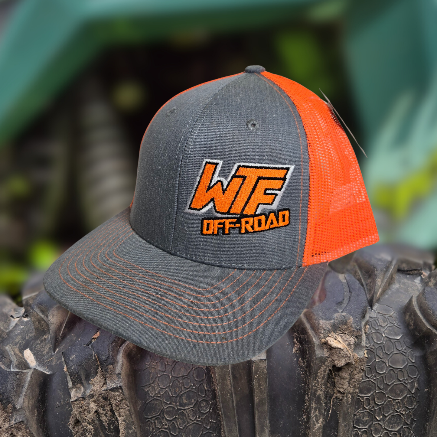 Snapback Hat - Heather Gray/Neon Orange