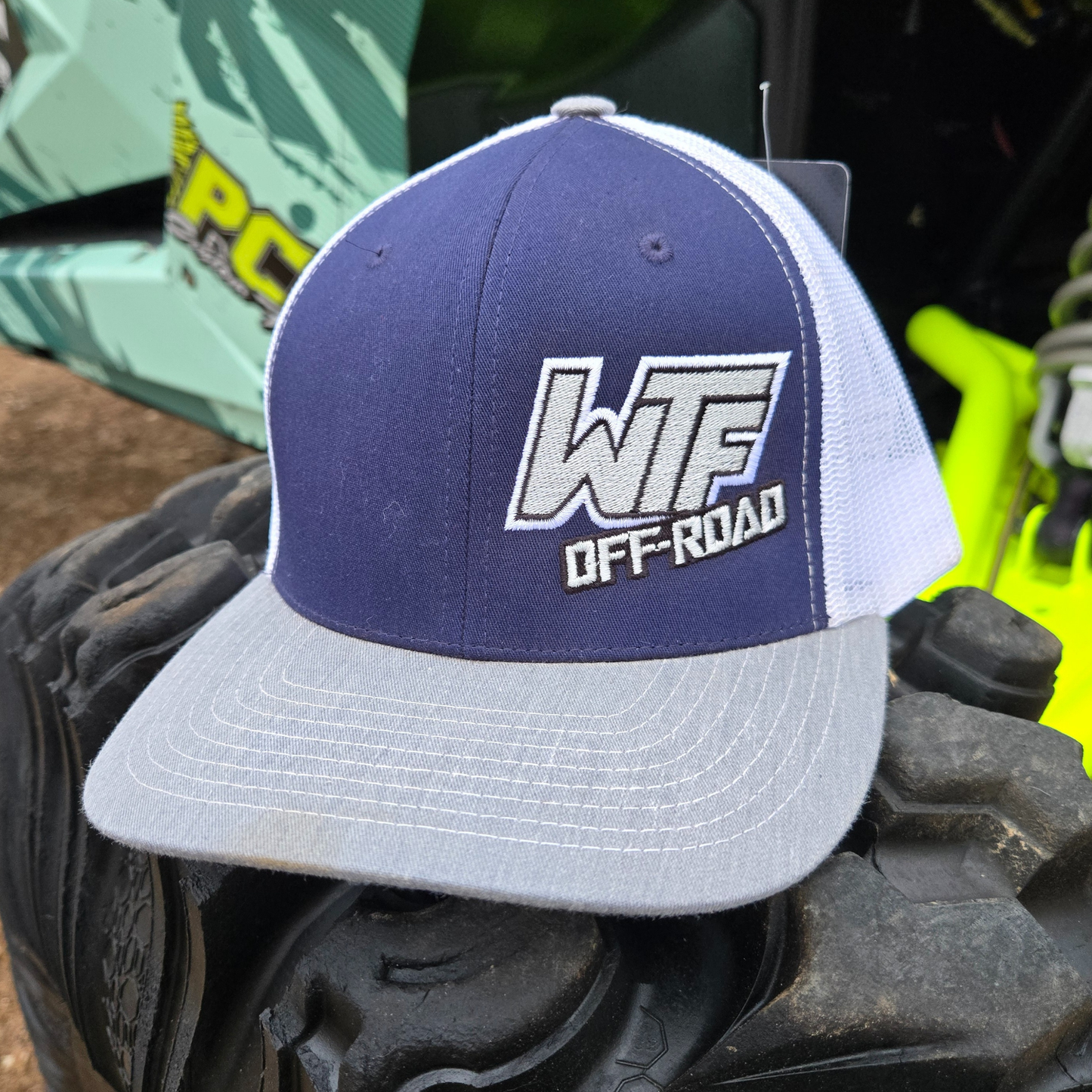 Snapback Hat - Dark Blue/White