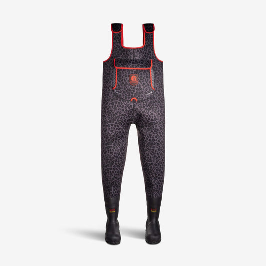 Retro Waders | Womens - Shadow Leopard/Red