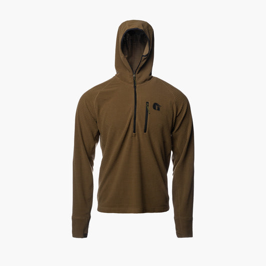 Waypoint Grid Fleece 1/2 Zip Hoodie | Womens - Coyote