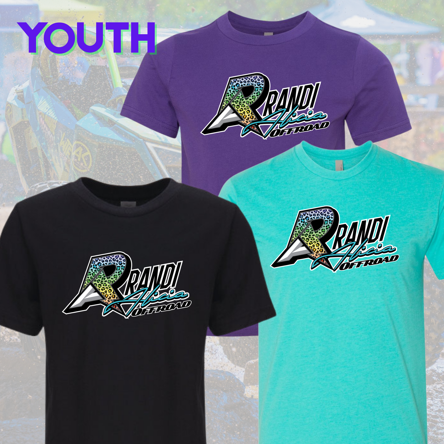 Randi Offroad Rainbow Cheetah Youth Tee