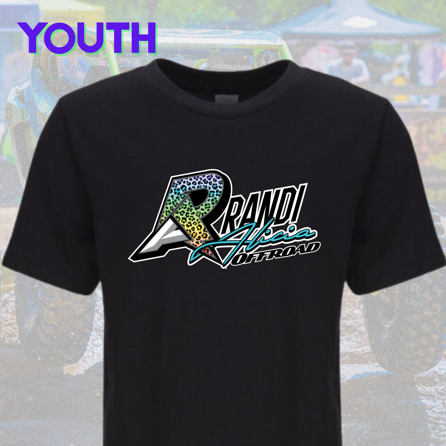 Randi Offroad Rainbow Cheetah Youth Tee
