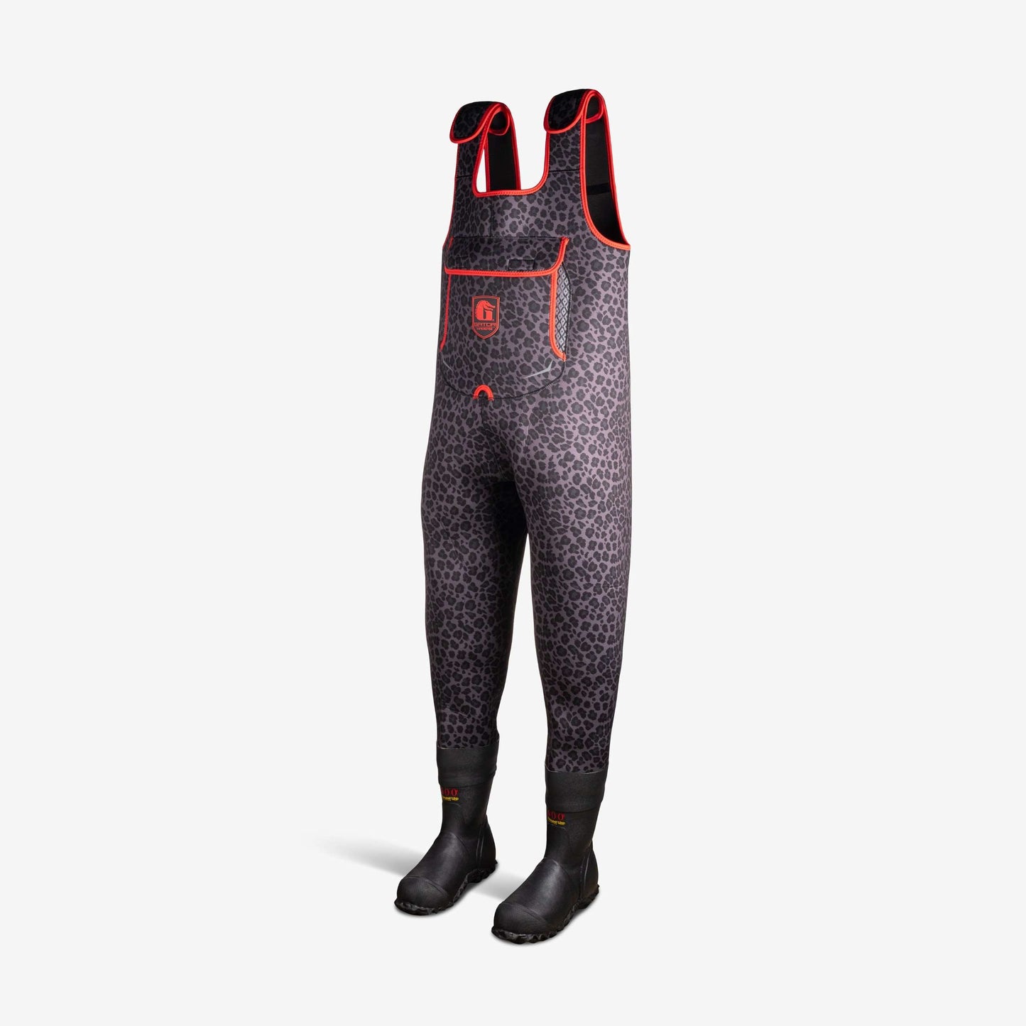 Retro Waders | Womens - Shadow Leopard/Red