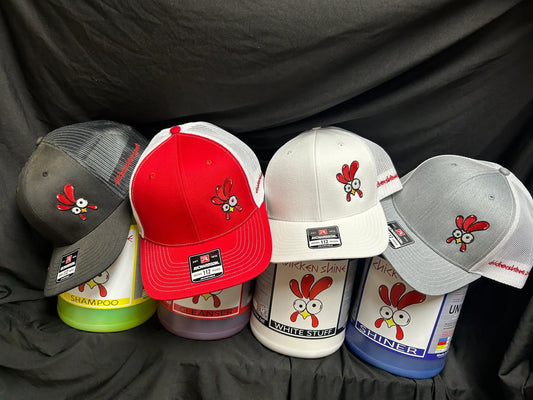 Chicken Shine Hat (Grey, White, Black, Red)