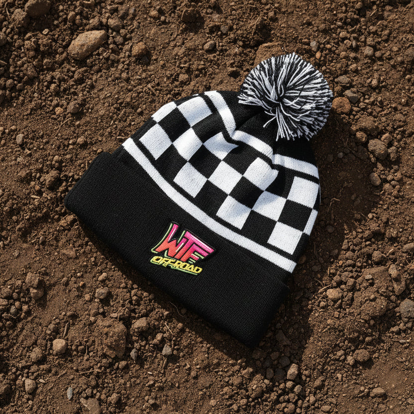 Checker Pom Beanie